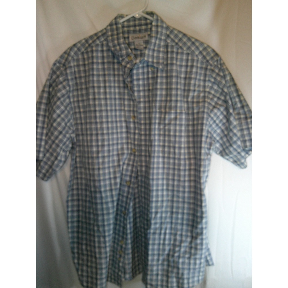 Carhartt Plaid Button Up Short Sleeve Casual Shirt Mens Size M